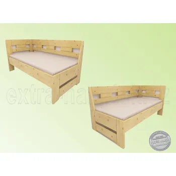 Postel Postel Tara levá/pravá Šířka: 90x200, Moření: Antracit, tmavě šedá, Provedení: Levá strana