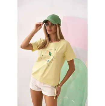 Dámské tričko Triko krátký rukáv Latynka 451 barva: béžová, velikost: S/M