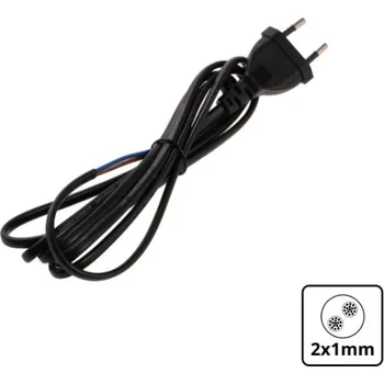 elektrický kabel Flexo šňůra 2m 2x1mm2 Černá
