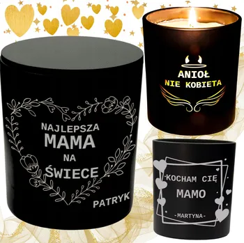 Svíčka SOJOVÁ SVÍČKA DÁREK KE SVÁTEK MATEK Pro Maminku Vonná Svíčka s Gravírováním Nápis