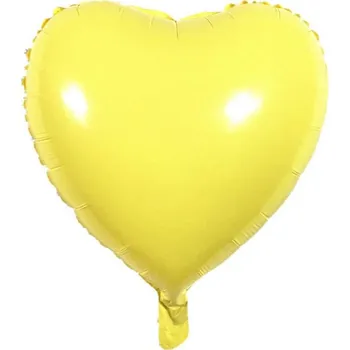 Balónek FÓLIOVÝ BALÓNEK SRDCE ŽLUTÉ 45 CM NAROZENINY