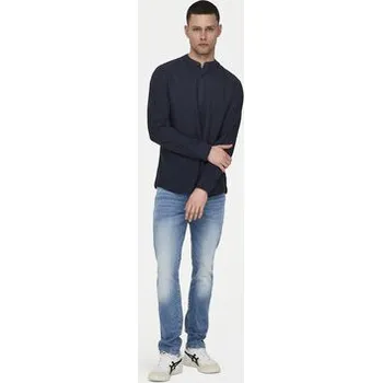 Pánská košile Only & Sons Košile Caiden 22019173 Tmavomodrá Slim Fit XL