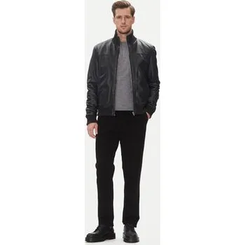 Pánská casual bunda Serge Pariente Kožená bunda Soul Tmavomodrá Regular Fit XXL