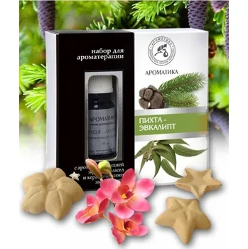 Jedle a eukalyptus – sada pro aromaterapii: přírodní oleje a keramické hvězdičky, Aromatika