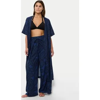 Triumph Kalhoty z materiálu Beach MyWear 10222189 Tmavomodrá Wide Leg 40