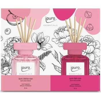 Aroma difuzér ipuro Essentials Intense Rose & Dark Rose 2x50ml difuzor v dárkovém balení