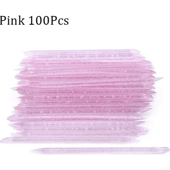 Opakovaně použitelný oboustranný pusher pro péči o nehty | odstraňovač kůžičky, kosmetický nástroj - Růžová 100 ks