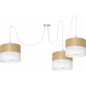 ZÁVĚSNÁ LAMPA LUSTR SPIDER STÍNIDLO S DÍRKAMI DŘEVO E27 3-BODOVÁ ČESKÁ VÝROBA