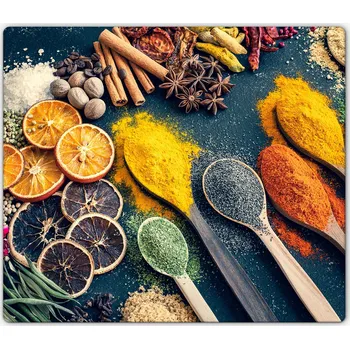 Obraz Multifunkční kuchyňská ozdobná deska z Tvrzené Sklo s motivem koření, 60x52 cm