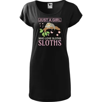 Dámské tričko DOBRÝ TRIKO Dámské tričko/šaty Love sloths Velikost: XS, Barva: Černá