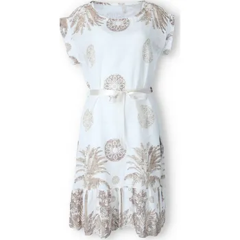 Dámské šaty Šaty MIDI potisk MANDALA 24183 barva: hnědá-fango