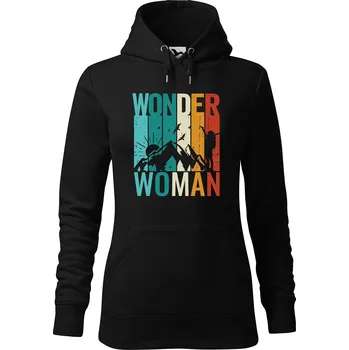 Dámská mikina DOBRÝ TRIKO Dámská mikina s potiskem Wonder woman Velikost dámské mikiny: 2XL, Barva: Černá
