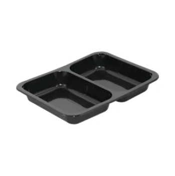 Jednorázové nádobí Miska dvoudílná 227x178x30 - černá
