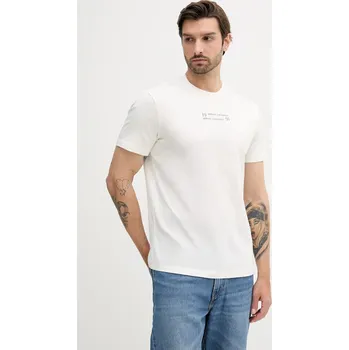 Bavlněné tričko Armani Exchange pánské, béžová barva, s potiskem, XM000539 AF10362 XM000539.AF10362 01X, vel. L