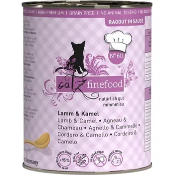 Krmivo pro kočku Vlhké krmivo pro kočky Catz Finefood jehněčí a velbloud konzerva 380 g