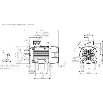 1LE1503-1EB43-4JA4 Asynchronní elektromotor SIEMENS 22 kW, 4 pól