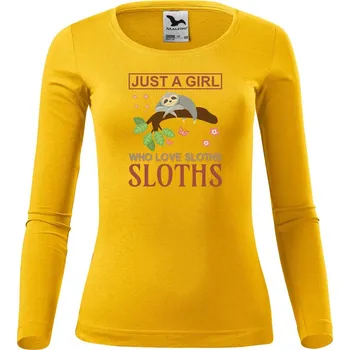 Dámské tričko DOBRÝ TRIKO Dámské bavlněné triko Love sloths Velikost: L, Barva: Žlutá