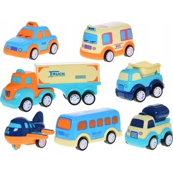 autíčko Vozidla 6,5-14cm zpětný chod/na setrvačník 7ks v krabičce