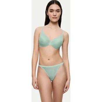 Dámské oblečení Triumph Kalhotky string Signature Sheer 10216494 Zelená 36