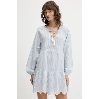 Dámské šaty Bavlněné šaty Superdry modrá barva, mini, W8011914A-2U7 W8011914A.2U7 05A, vel. XS