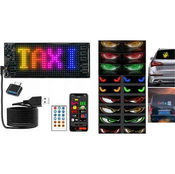 LED osvětlení LED PANEL TABULE ZA OKNO AUTA VÝSTRAŽNÉ OSVĚTLENÍ TAXI UBER