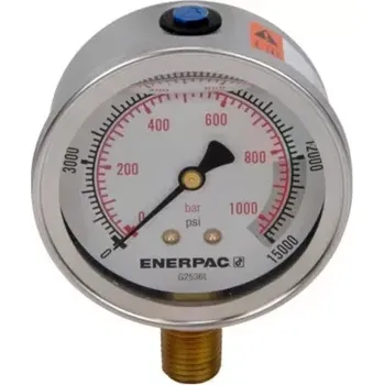 Kompresor G2536L Glycerínový manometr s rozsahem 0-1000 bar, ENERPAC, 63 mm, G1/4" NPT