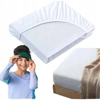 Prostěradlo Prostěradlo Jersey s gumou bavlněné na postel 160x200 cm bílé, bílé