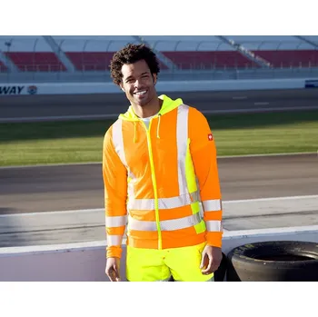 reflexní vesta Výstražná reflexní bundy kapucí EN 20471 e.s.motion 2020 velikost M výstražná oranžová/výstražná žlutá Strauss Pracovní oblečení