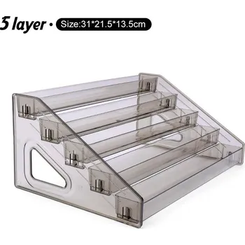 Šperkovnice Stojan na laky a šperky z akrylu s více policemi | kosmetický organizér, držák na šperky - Šedá - 5 vrstev