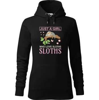 Dámská mikina DOBRÝ TRIKO Dámská mikina s potiskem Love sloths Velikost dámské mikiny: L, Barva: Černá