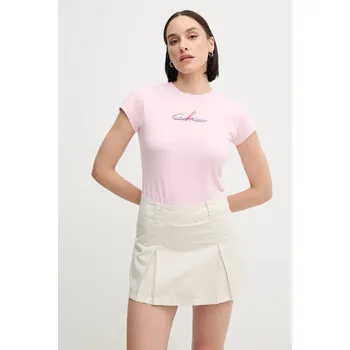 Tričko Calvin Klein Jeans dámské, fialová barva, LV047B828G 03X, vel. S