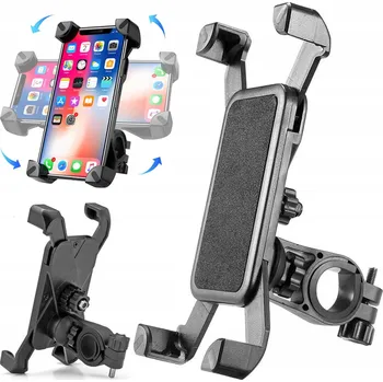 Držák na kolo RETOO S064 na telefon, černý, ABS plast, 4-7 palců