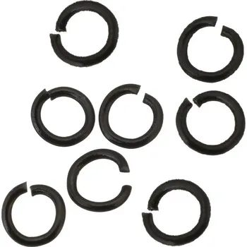 Materiál na výrobu šperku 6x1mm Ocelové kroužky Černé - 1ks+B - 1Ks