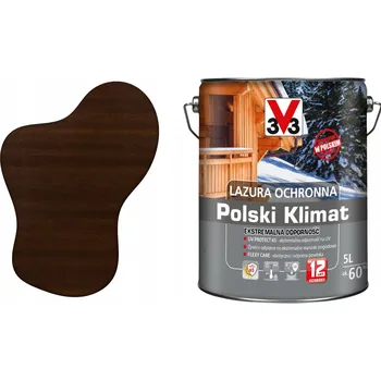 Lak na dřevo Lazurovací lak V33 5 l hnědá satén