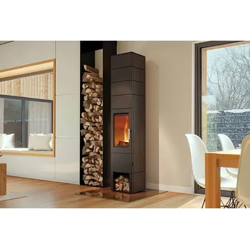 Krbová kamna Blaze Harmony Krbová kamna Blaze Element A 04 s podstavcem na palivo a akumulační nástavbou