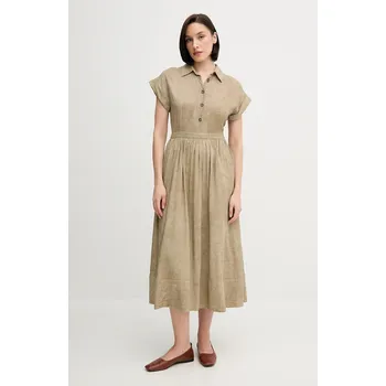 Dámské šaty Šaty s příměsí lnu Pedro del Hierro 3819816 zelená 81X, vel. M