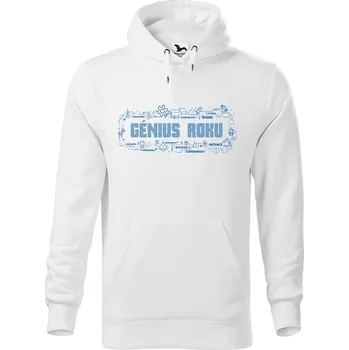 Pánská mikina DOBRÝ TRIKO Pánská mikina s potiskem Génius roku Velikost pánské mikiny: M, Barva: Bílá