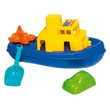 autíčko Velká plastová loď s formičkami a lopatkou