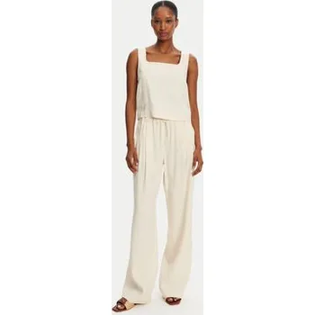 Dámské kalhoty Marella Kalhoty z materiálu Fred 2513131085 Écru Wide Leg 48