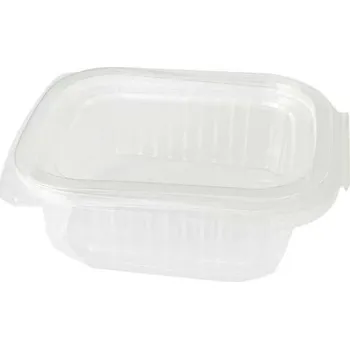 Dóza na potraviny dóza oválná 250 ml s integrovaným víkem, PP - transparentní (500 ks/balení)