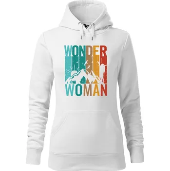 Dámská mikina DOBRÝ TRIKO Dámská mikina s potiskem Wonder woman Velikost dámské mikiny: L, Barva: Bílá