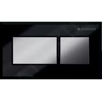 Splachovací tlačítko Geberit Oddálené ovládání pneumatické, pro splachovací nádržku Sigma 8 cm pod omítku, černá/kartáčovaný chrom, 116.053.KV.1