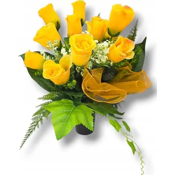 umělá květina KYTICE RŮŽÍ VLOŽKA DO VÁZY FLAKONU NA PAMÁTNÍK HŘBITOV UMĚLÉ KVĚTY