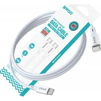 Datový kabel Kabel USB-C - USB-C BWOO 1 m bílý