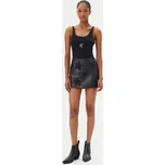 One Teaspoon Kožená sukně Embellished Star 27138 Černá Regular Fit XXS