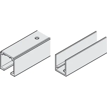 Interiérové dveře kolejnice pro skládané posuvné dveře spodní, délka 3 m, černý elox