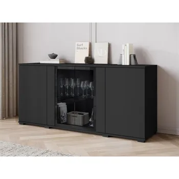 Nábytek Komoda Hedvis SB 154 4D, Barva: černá, Osvětlení: bez osvětlení MIRJAN 5903211421167