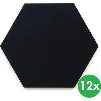 akustický panel B2B Partner Akustický panel, šestiúhelník, 30x26 cm, 12 ks, černá