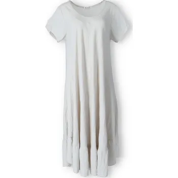 Dámské šaty Dlouhé šaty s kr. rukávem 21682 barva: béžová