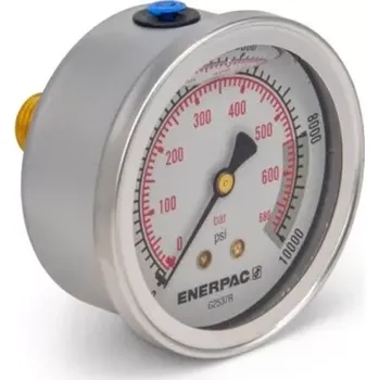 Kompresor G2537R Glycerínový manometr s rozsahem 0-700 bar, ENERPAC, 63 mm, zadní vývod, G1/4" NPT